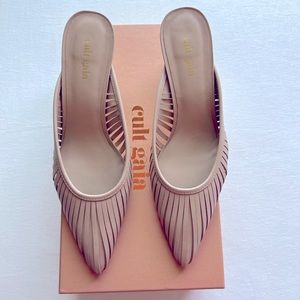 Cult Gaia Emma Mule with bauble heel. Sand color leather size 7
